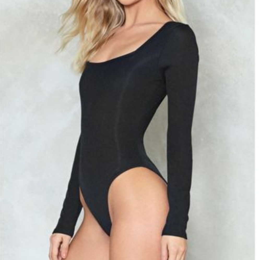 Nasty Gal NWT Whats Your Angle Ribbed Bodysuit
